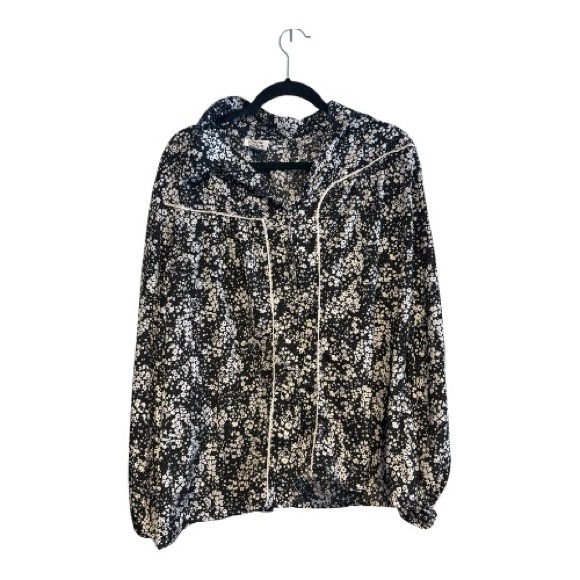 Unique Vintage Tops - Unique Vintage Size 1X/16 button down floral blouse with contrast piping